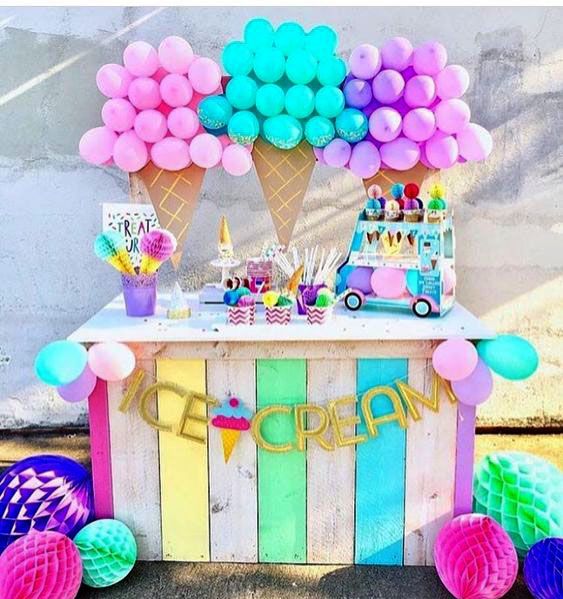 Decoración de helados para cumpleaños